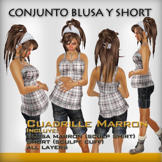 Shirt and Short Brown - Marron