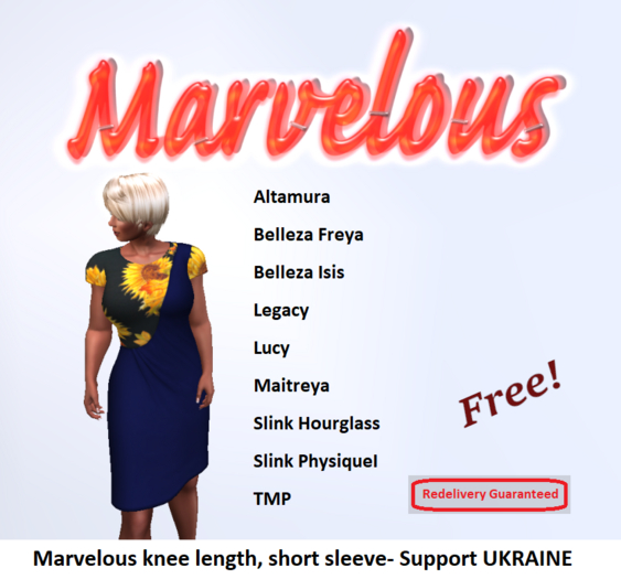 Marvelous Knee Length, Short Sleeve Dress-Support Ukraine-FREE