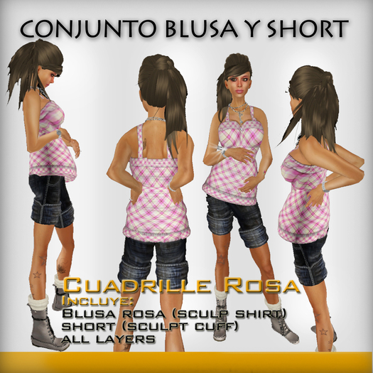 Shirt and Short Pink - Rosa