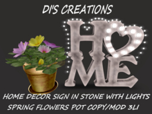 GREY HOME SIGN SPRING POT