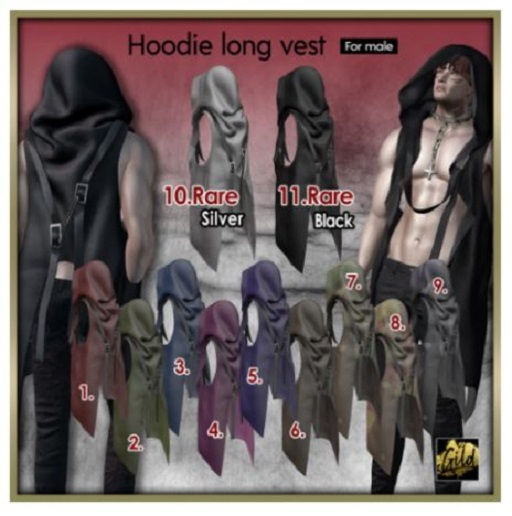 10. legacy [Gild]Hoodie long vest_silver RARE