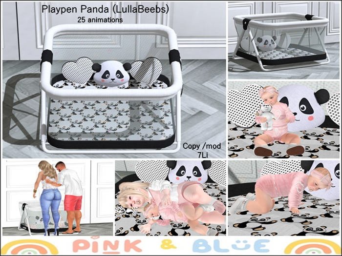 Playpen Panda (LULLABEEBS){PINK&BLUE}
