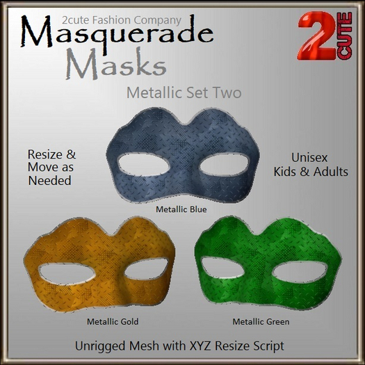 Masquerade Mask [2cute] Metallic Set Two