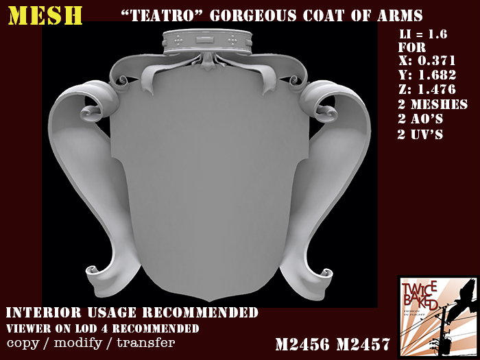 "TB" "Teatro" Gorgeous coat of arms M2456 M2457