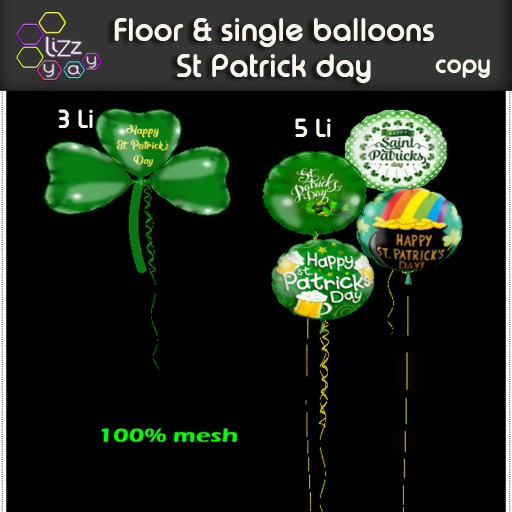 St. Patrick's Day floor & single  balloons  01