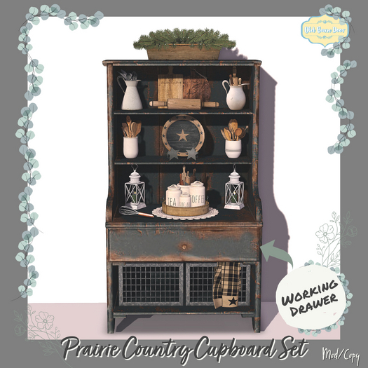{OBD} Prairie Country Cupboard Set