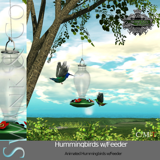 Swank & Co. Hummingbirds w/ Feeder (Box)