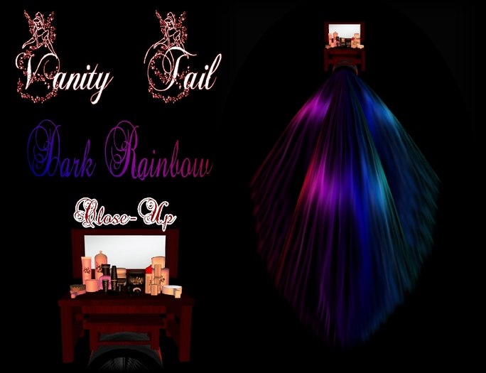 Vanity dark rainbow tail