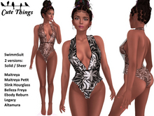 [CT] Taylor Swimsuit Flowers Black - Maitreya - Petit - Reborn - Legacy - Altamura - Hourglass - Freya  DEMO