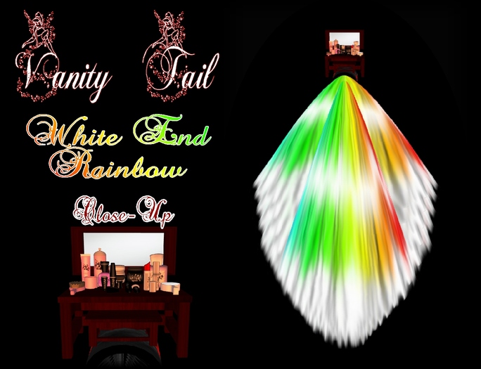 Vanity white end rainbow tail