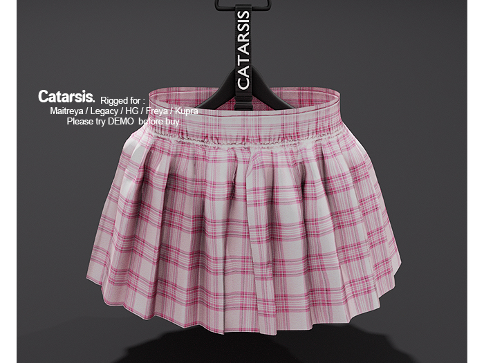 Catarsis - Jamais Set - Skirt - PLAID ROSA