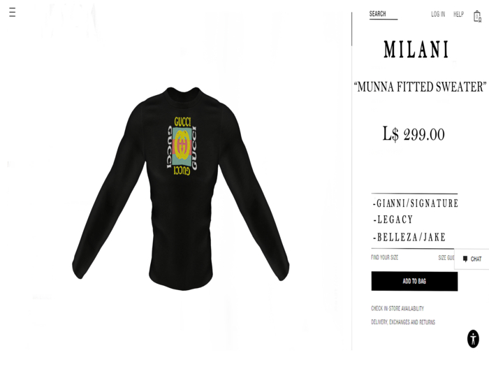 MILANI. Munna GUCC Sweatershirt // Blk