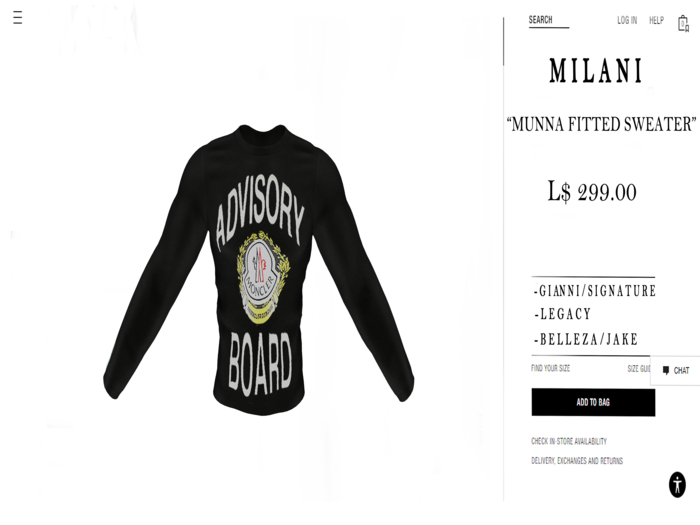 MILANI. Munna M-Advisory Sweatershirt // Blk