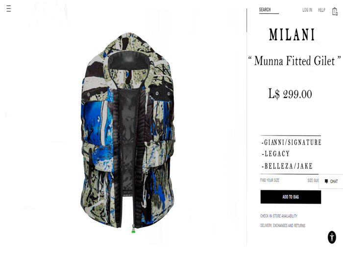MILANI. Munna Fitted Matte Miri Obique Gilet.