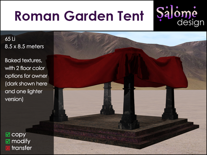 Salome design - Roman Garden Tent 