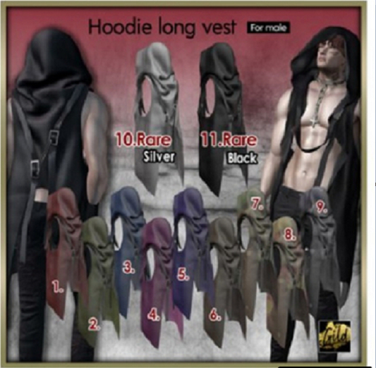 8. gianni [Gild]Hoodie long vest_camouflage pink