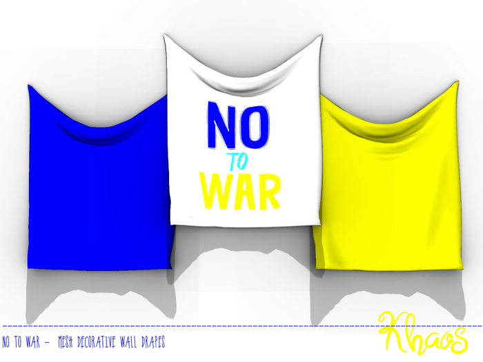 KHAOS'S NO TO WAR  DECORATIVE DRAPES - GIFT