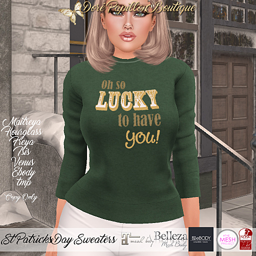 DPB St Patricks Day Sweaters - Lucky You *Maitreya, Hourglass, Freya, Isis, Venus, Ebody & TMP*