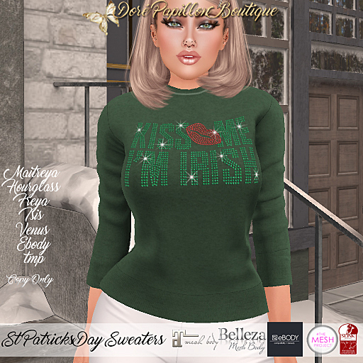 DPB St Patricks Day Sweaters - Kiss Me 2 *Maitreya, Hourglass, Freya, Isis, Venus, Ebody & TMP*