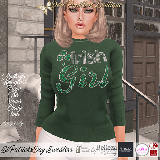 DPB St Patricks Day Sweaters - Irish Girl *Maitreya, Hourglass, Freya, Isis, Venus, Ebody & TMP*