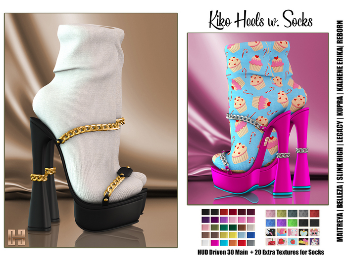 [hh] Kiko Heels w. Socks