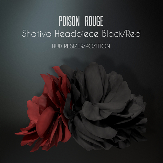 POISON ROUGE Shativa Flower Headpiece Black/Red 