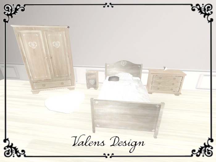 girl wood nordic BEDROOM set MESH HEART VALENS DESIGN