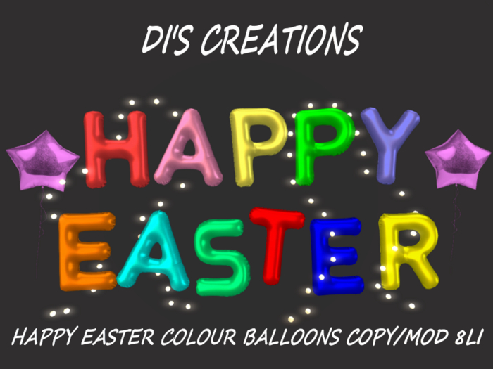 HAPPY EASTER COLOUR BALLOONS LIGHTS