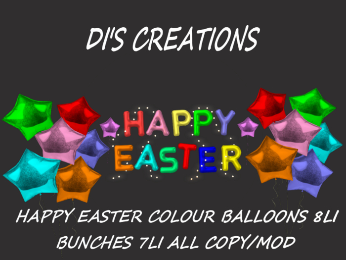 HAPPY EASTER COLOUR BALLOONS LIGHTS  + BUNCHES