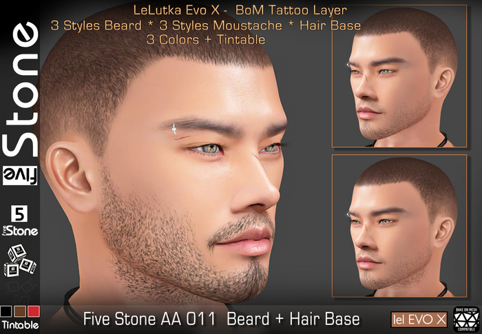 Five Stone AA 011 Beard + Hair Base Evo-X