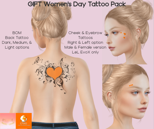 PEACE - GIFT Women's Day 2022 Tattoo Pack