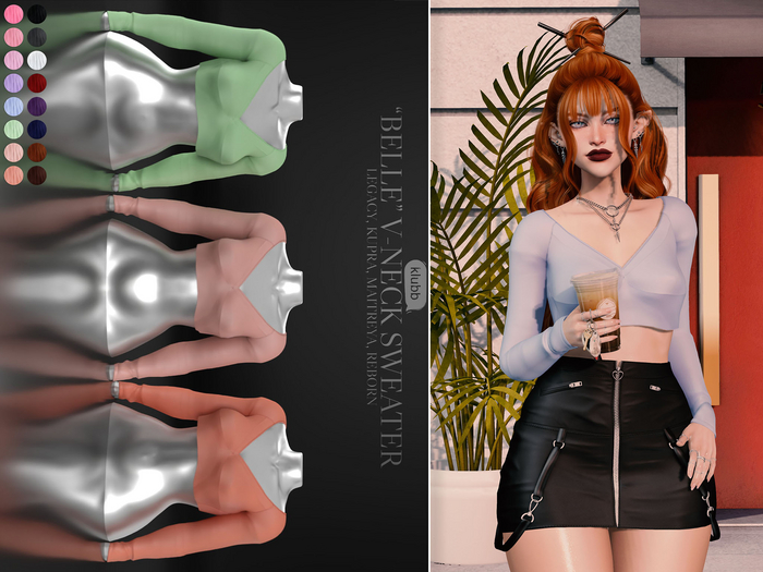 Klubb - "Belle" V-Neck Periwinkle