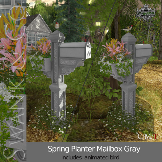 Swank & Co. Spring Planter Mailbox Gray 