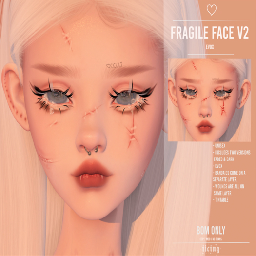 fragile face V2 // . i i c i n g . 