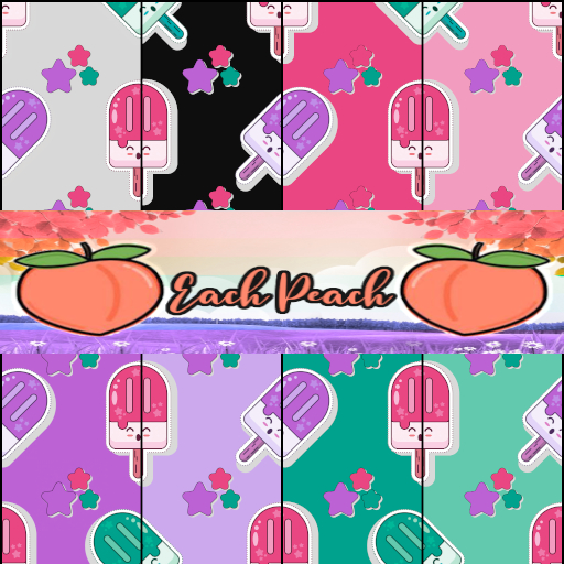 Each Peach Popsicle Stars - Full Perm Texture