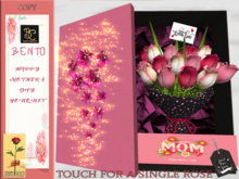 BMC4031 - BENTO - HAPPY MOTHER'S DAY LUXURY BOXED ROSES - TOUCH FOR A SINGLE ROSE