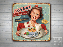 Les Céréales aux Fruits fraise | Retro Fun #10 | Rusty Metal Style Wall Sign 