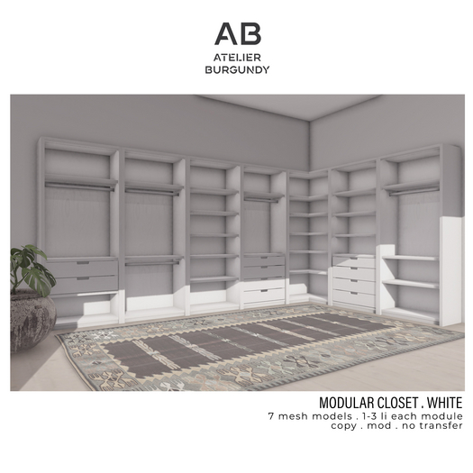 Atelier Burgundy . Modular Closet White *ADD*