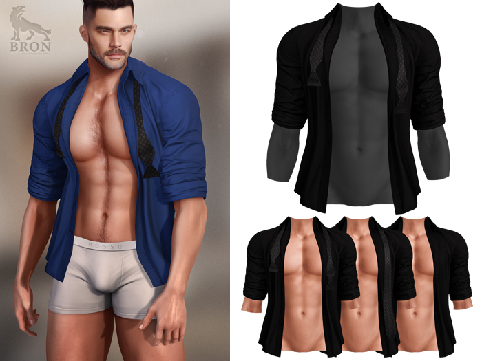 BRON - Valentine Open Shirt - Black
