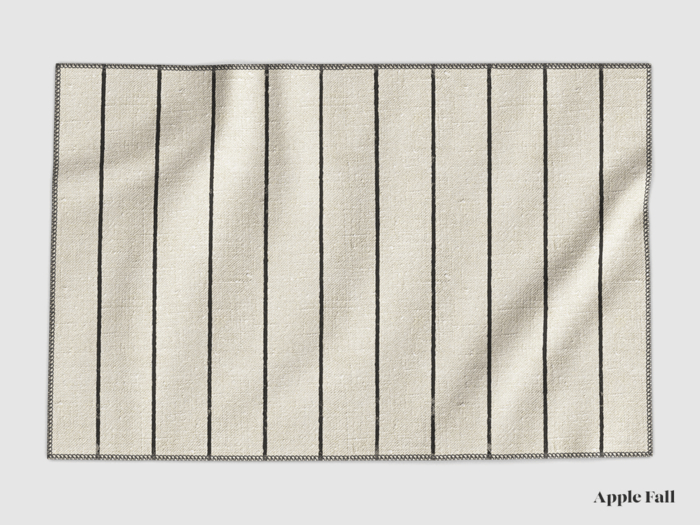 Apple Fall Woven Rug - Charcoal Stripes