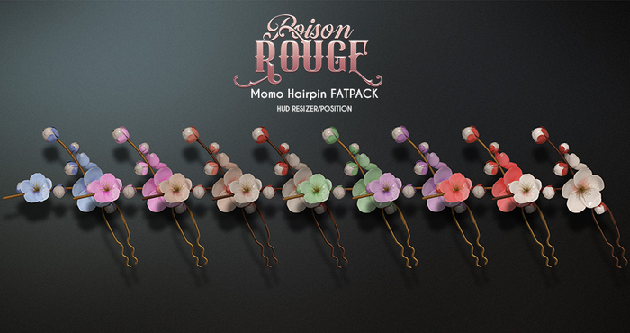 POISON ROUGE Momo Hairpin - FATPACK