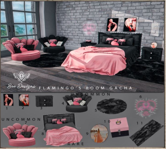 Bee Designs Flamingo's Room 8 RARE