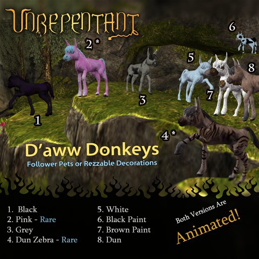 [UN] D'aww Donkey Rezable - Dun Zebra RARE