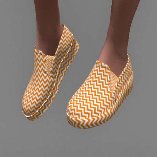 LoveMomma Orange Zig  slip on shoes