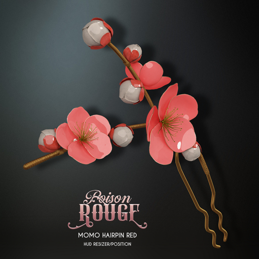 POISON ROUGE Momo Hairpin - Red