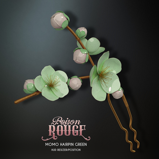 POISON ROUGE Momo Hairpin - Green