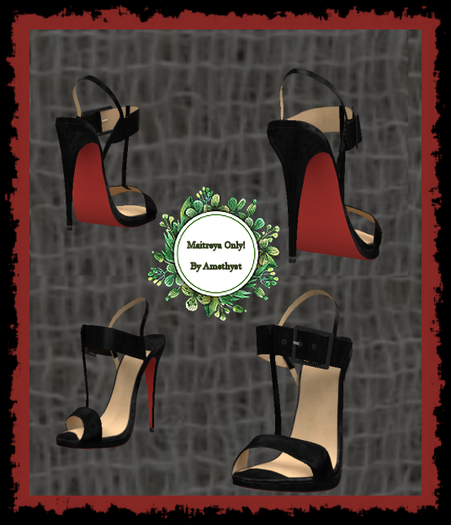 MO-Glossy Black Sandals-Maitreya