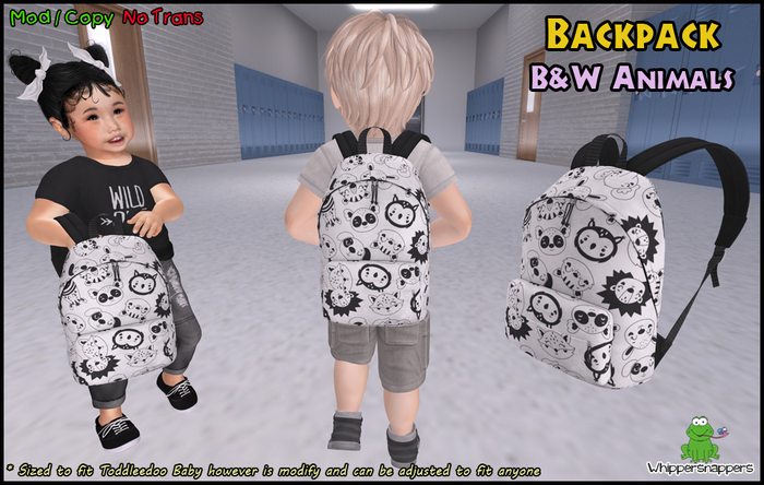 ! Whippersnappers ! - B&W Animals Backpack