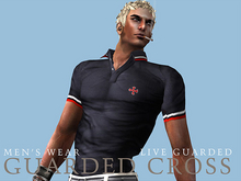 *GUARDED CROSS/Men’s-Wear* GC Polo Shirt II: Navy x White/Red