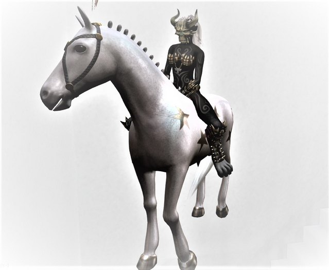 WHITE GOLD STAR HORSE BENTO + HUD
